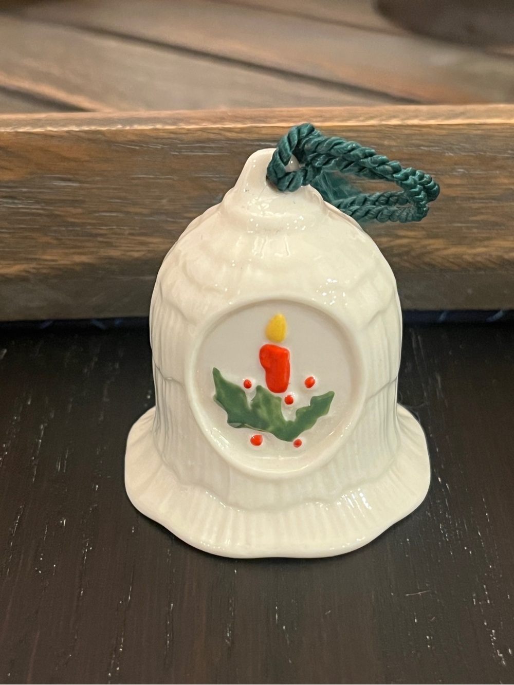 Belleek Vintage Ceramic Christmas Bell Ornament